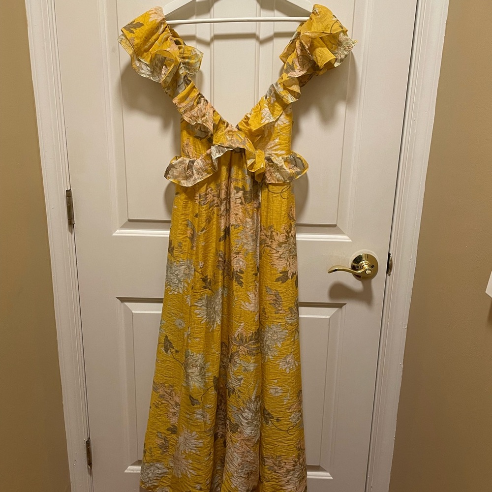 Floral Yellow Maxi Dress